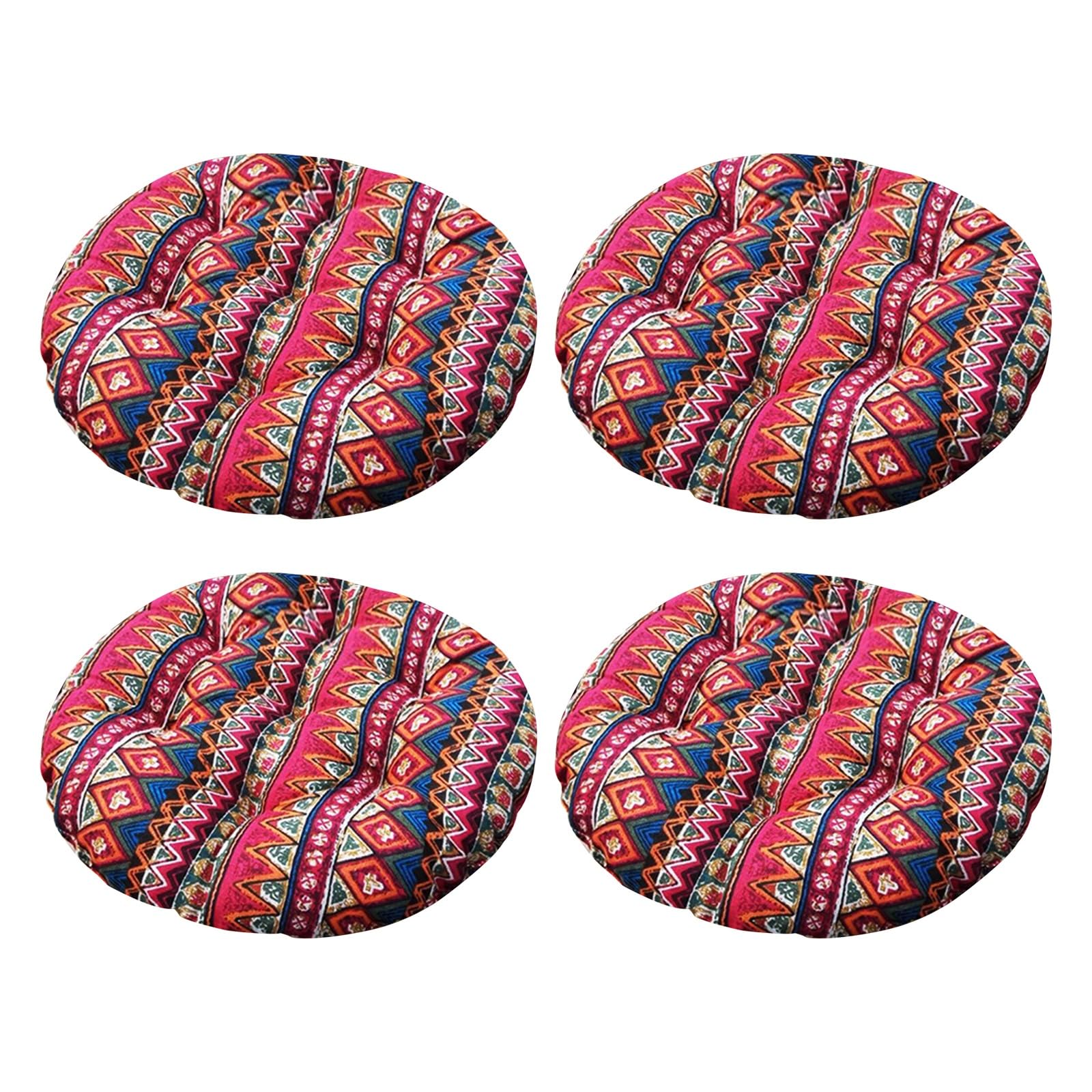 Aliuciku Set of 4 Seat Pads, Thick Round Tatami Chair Cushions for Dining Kitchen Office(B-9,30x30cm)