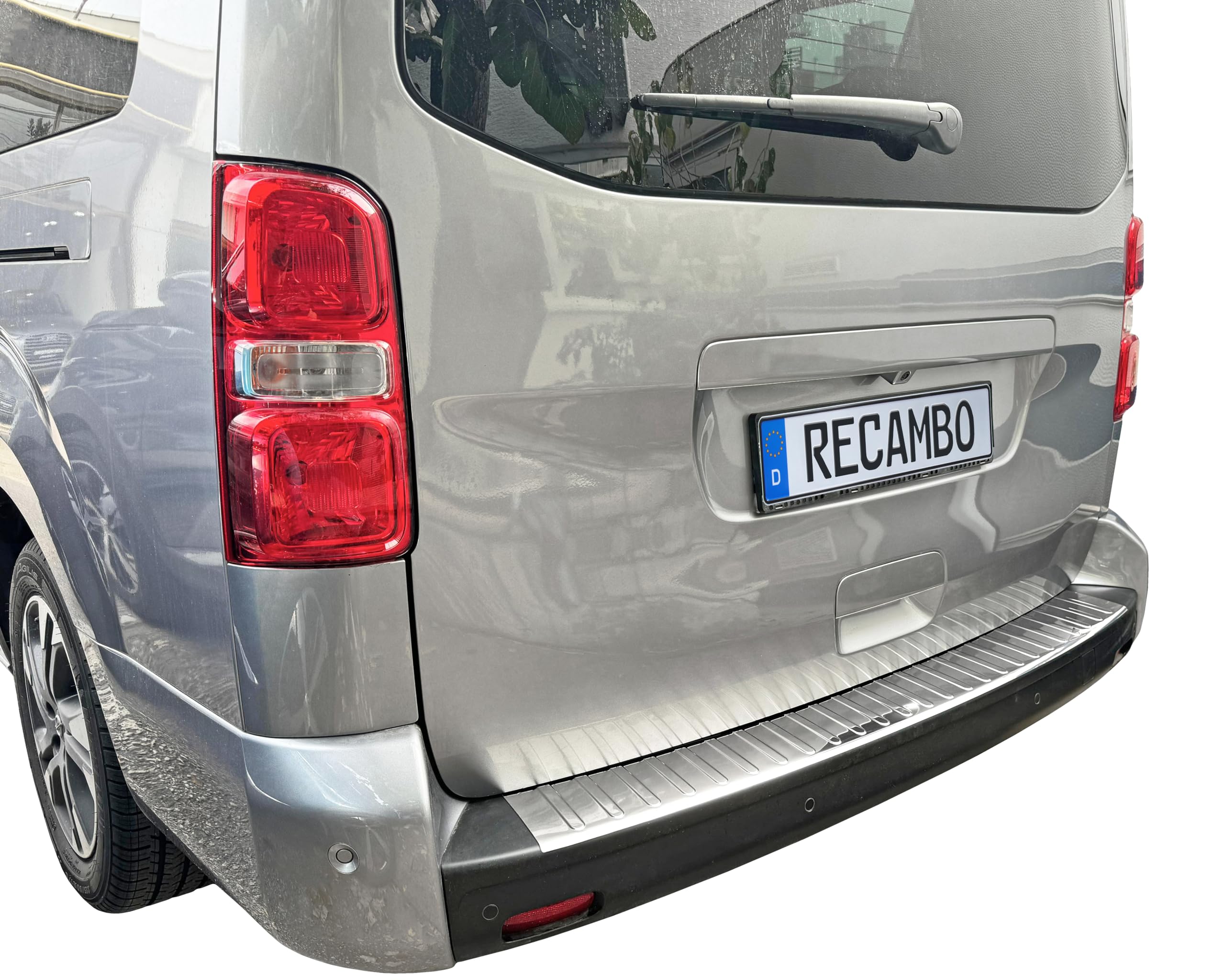RECAMBO | Protector de Parachoques Trasero | Compatible con Toyota ProAce | a Partir de 2016 | Acero Inoxidable Cromado | Protección Borde de Carga