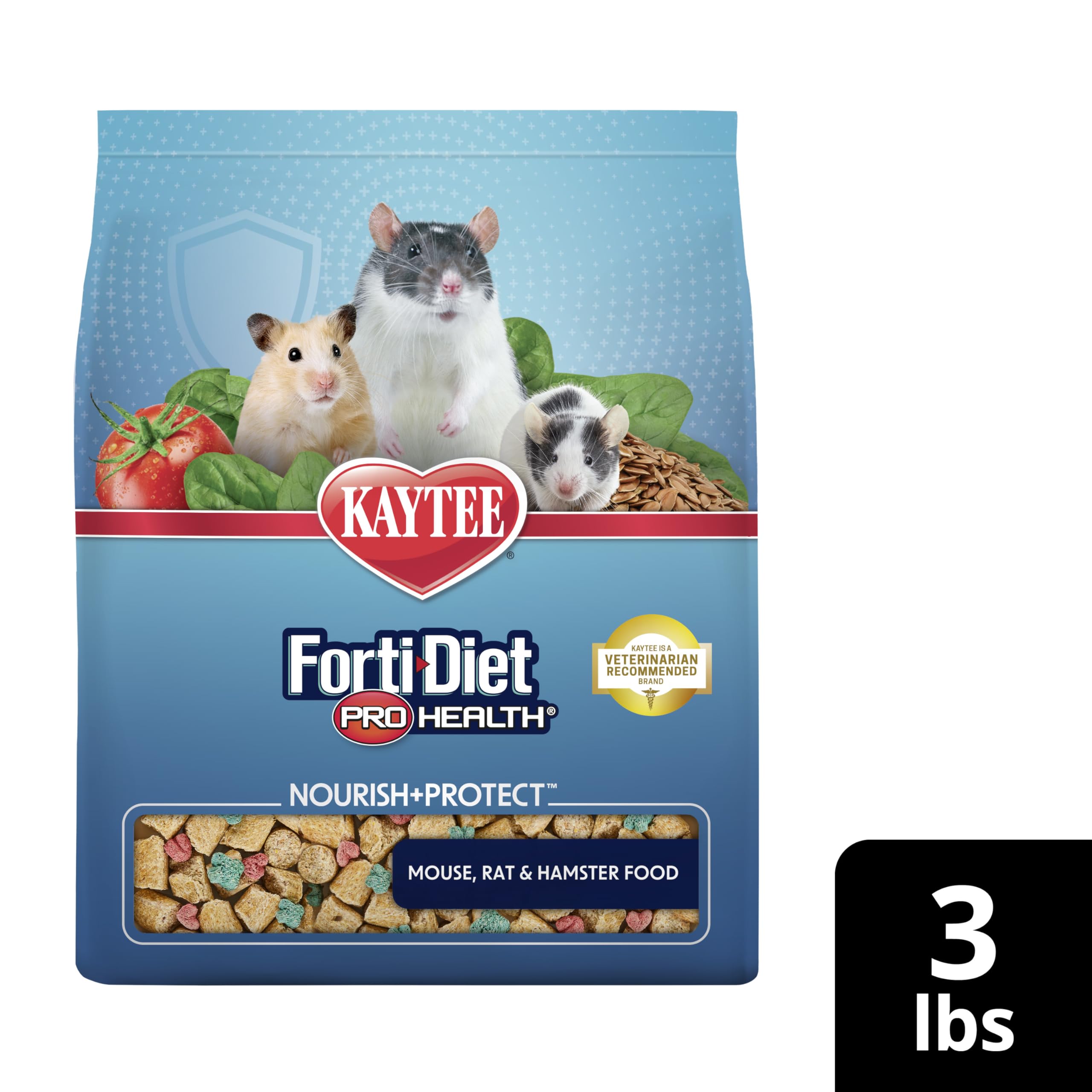 Kaytee Forti Diet Pro Health Small Animal Food For Mouse And Pet Rats, 3-Pound