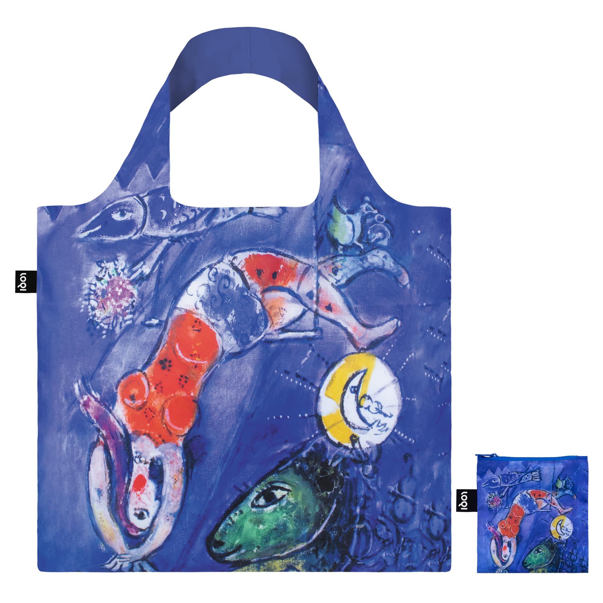 LOQI MARC CHAGALL The Blue Circus Recycled Bag, Bule, 50 x 42 cm, Contemporary