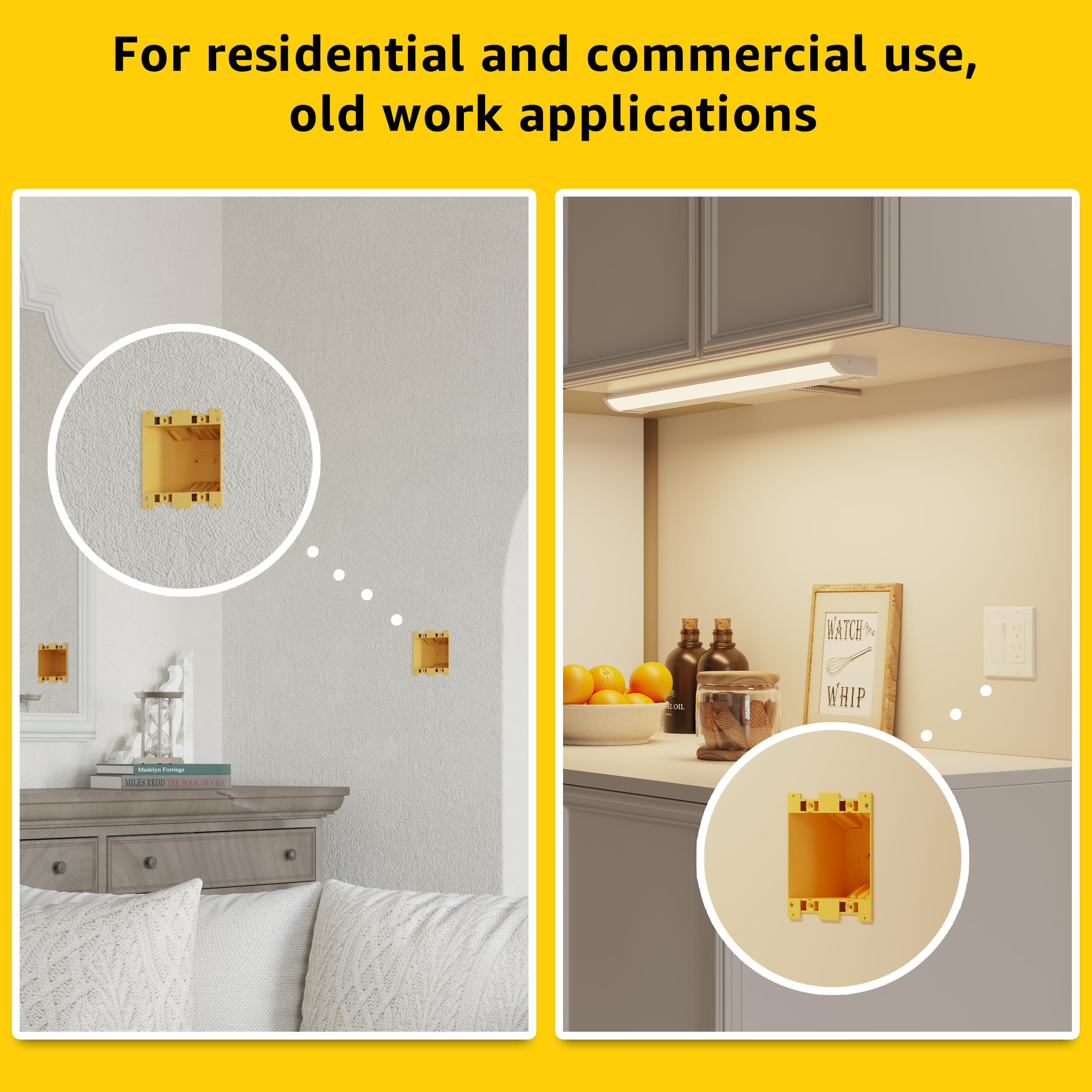 Snapklik.com : 2 Gang Electrical Outlet Box, 25 Cubic Inch Junction Box ...
