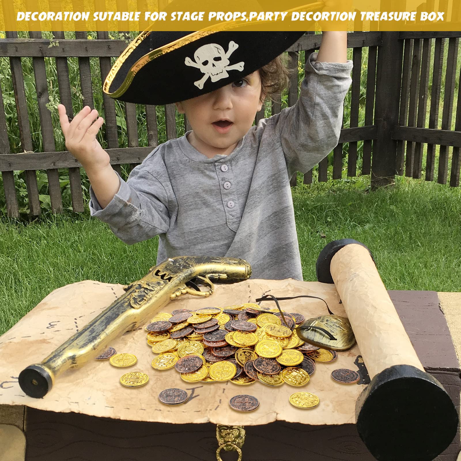 Snapklik.com : Charniol 200 Pcs Pirate Coins Plastic Treasure Coins ...