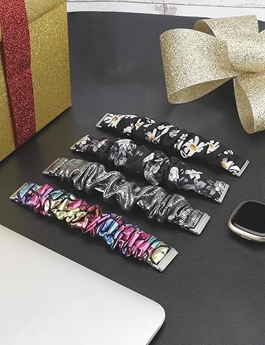 Miniatura 8 de TOYOUTHS Correa elástica compatible con Fitbit Versa 3Versa 4SenseSense 2 para mujer, correa de nailon elástico suave de repuesto de repuesto