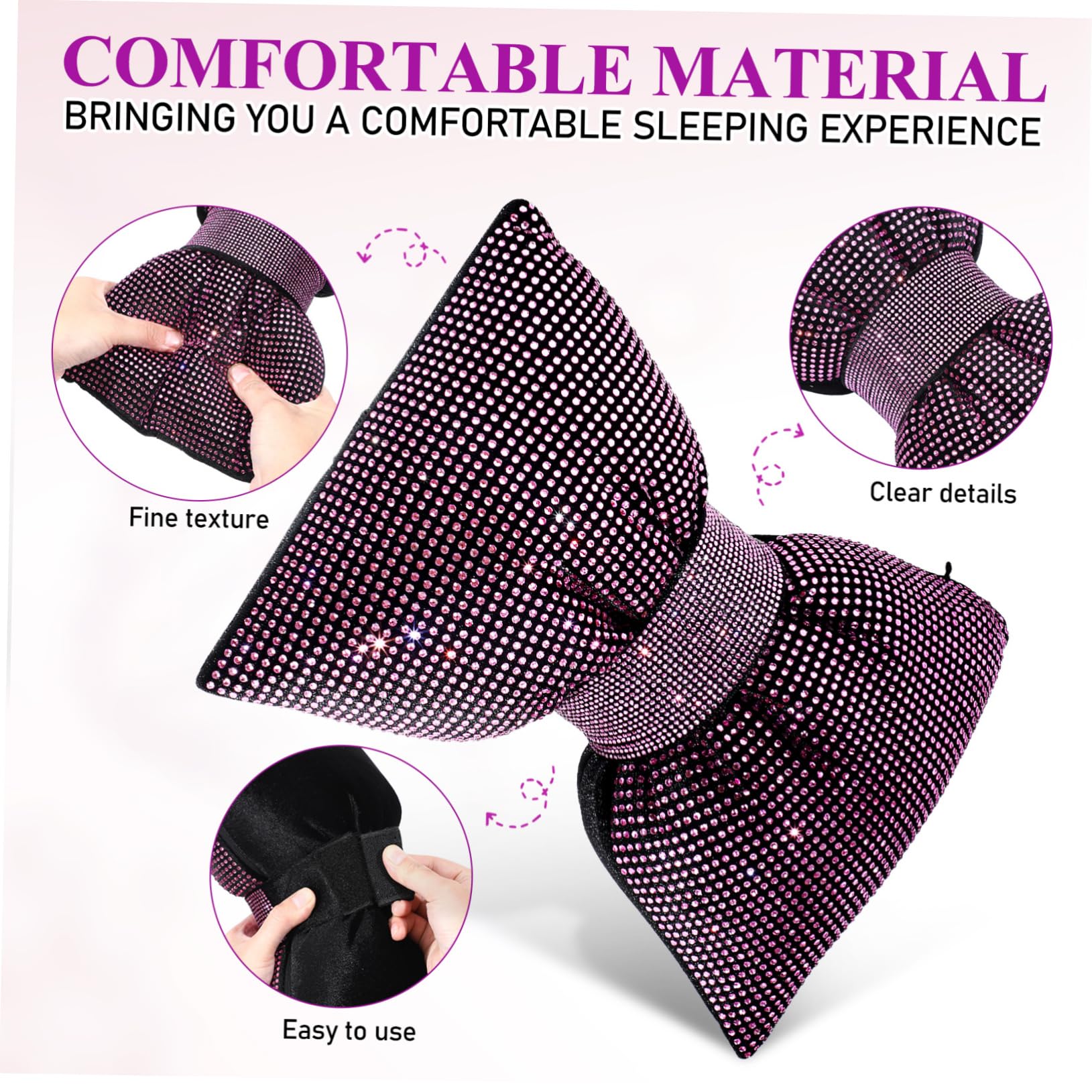 Coussin D’Appui-tête Voiture Nœud Rose, Lot de 2