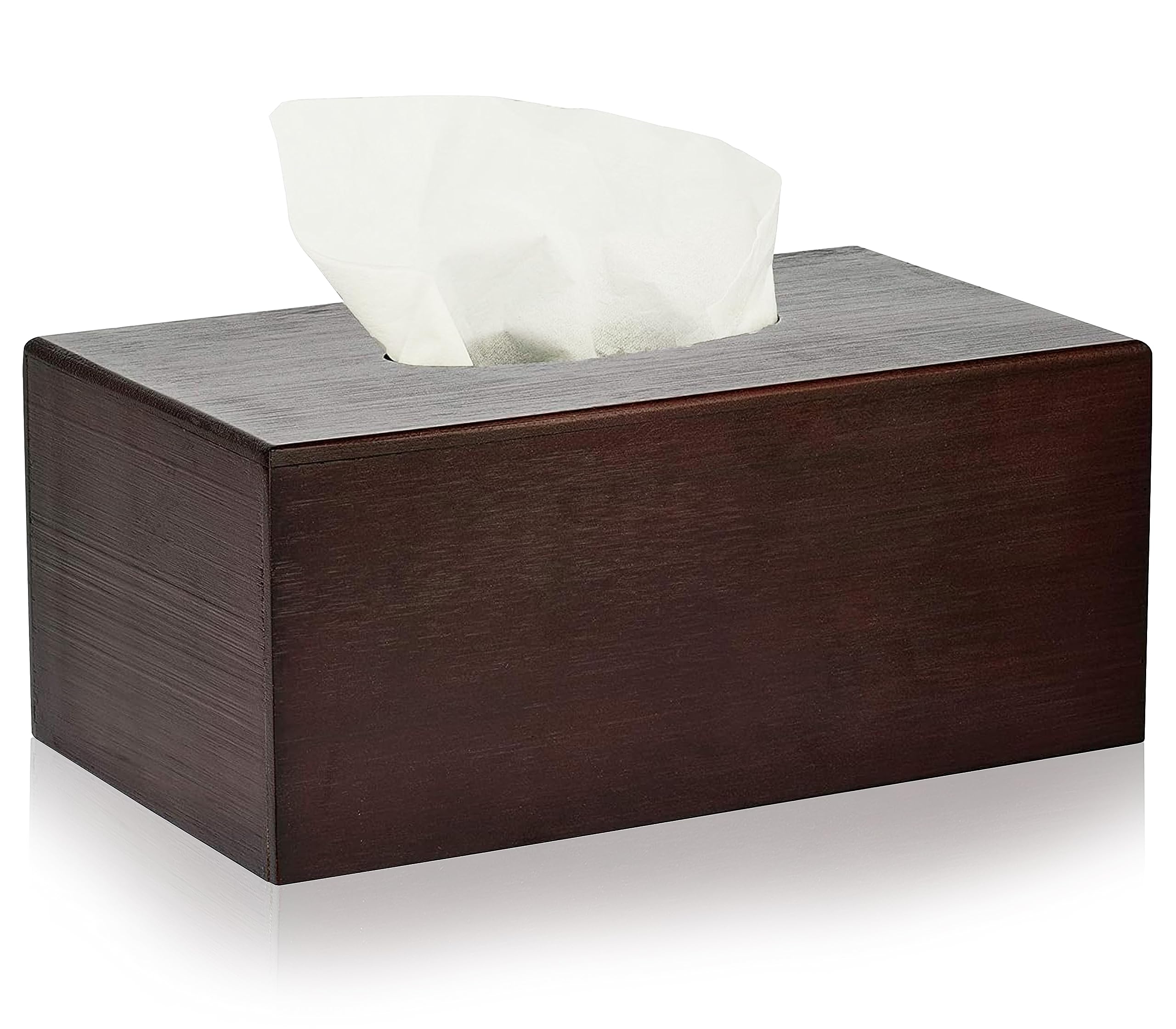 alpine wooden facial tissue box cover for bathroom office desk & more - espresso