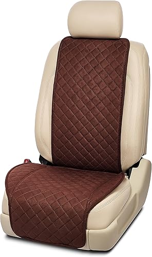 IVICY Funda de gamuza para asiento de automóvil para todas las estaciones suave y transpirable fundas delanteras de primera calidad con protector
