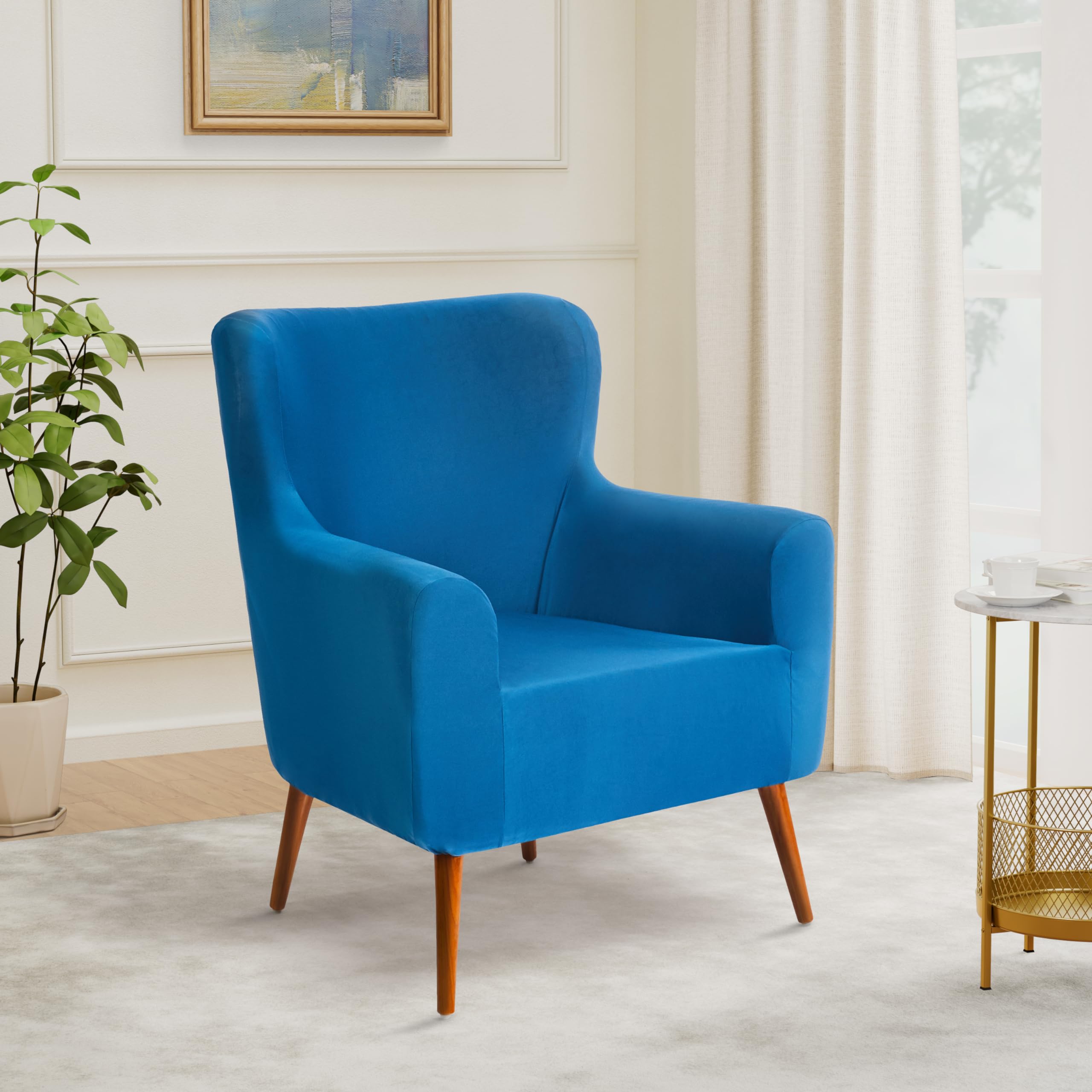 Amazon Brand - Solimo Stretchable Single Seater Solid Sofa Cover | High-Density Polyester Spandex Fabric | Universal Fit | Classic Blue (B0CW9PQW1M) Amazon Price History, Amazon Price Tracker