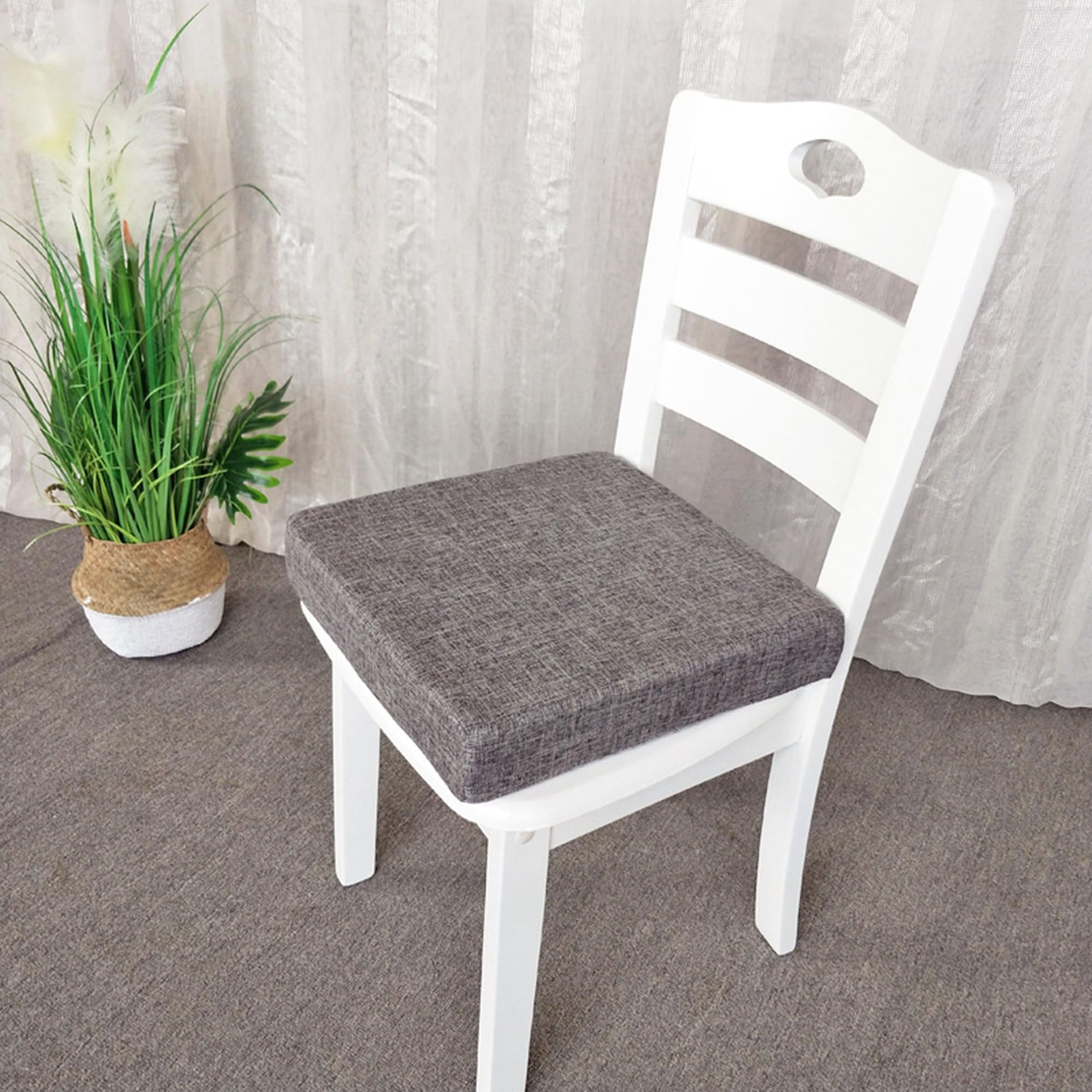 Cuscini rialzati per sedie, quadrati, spessi, con cerniera, antiscivolo, con fodera rimovibile, per cucina, ufficio, auto (50 x 50 x 3 cm)