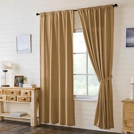 VHC Brands Burlap Curtain Panels