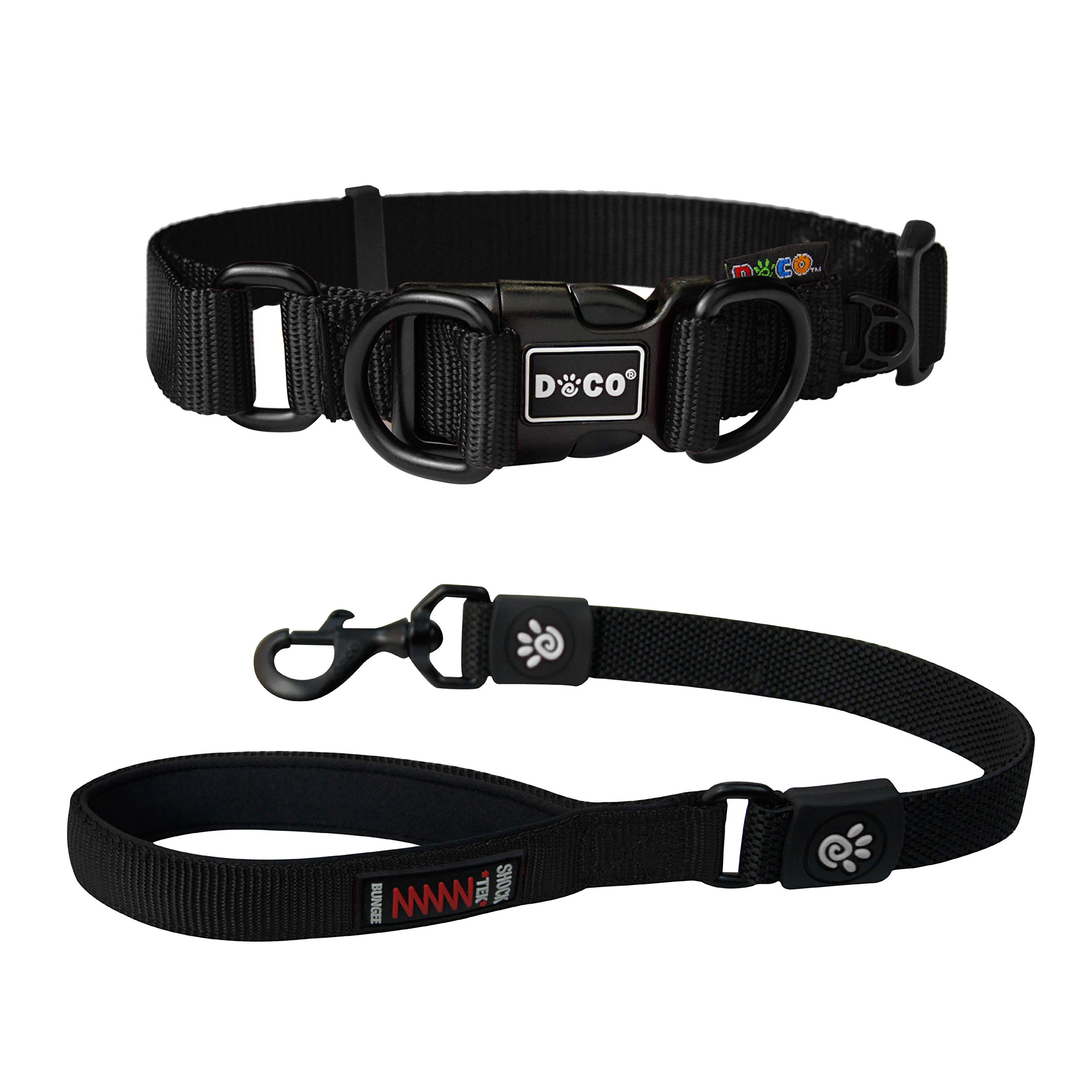 Doco Double D (Dd) - Ring Nylon Collar (Dcs005) Color - Black, Sizes - L