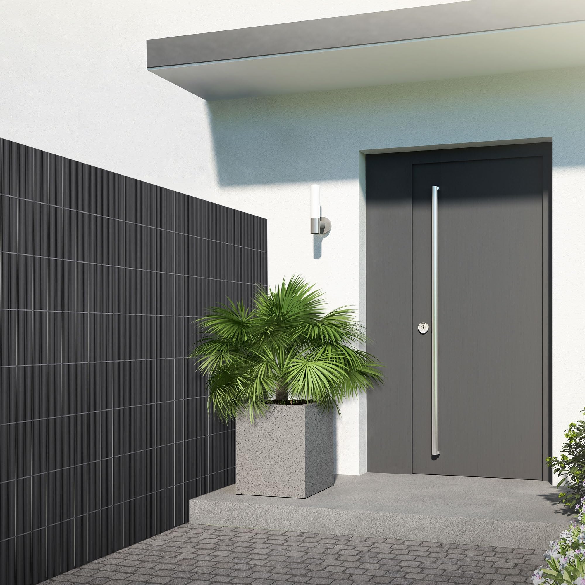 ECD Germany Cañizo de PVC 140 x 800 cm (2X 4m) Antracita Valla de Proteccion de 3 Pesos de Refuerzo Cortavientos Decorativo Resistente a los Rayos UV para Jardín Pantalla Impermeable de Privacidad