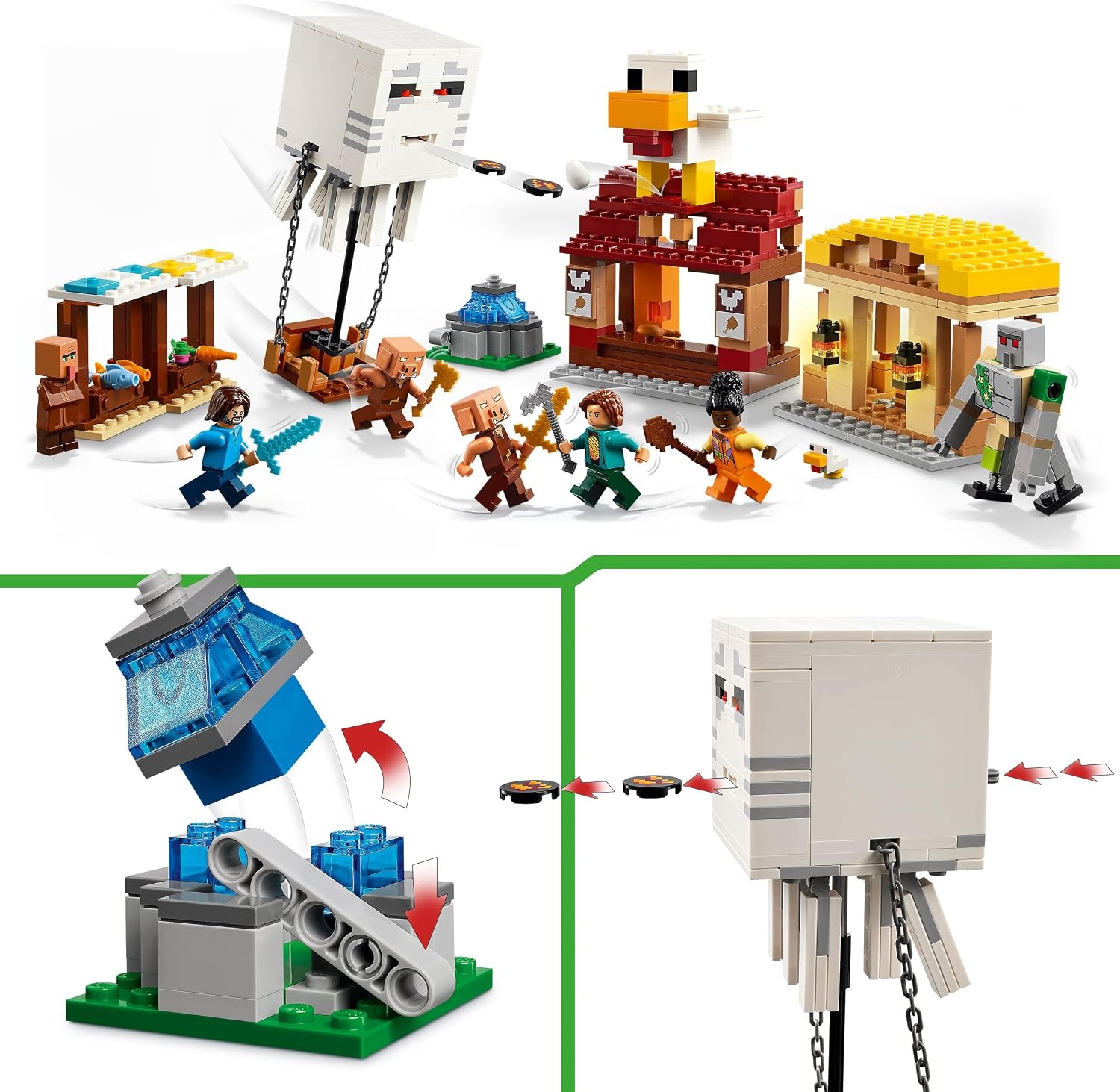 LEGO Minecraft 21273 Gust Village Assault Toy, Birthday Gift, Blocks, Boys, Girls, Children, 10, 11, 12 Years, Elementary School Students, Micra, Minecraft Game, Toy