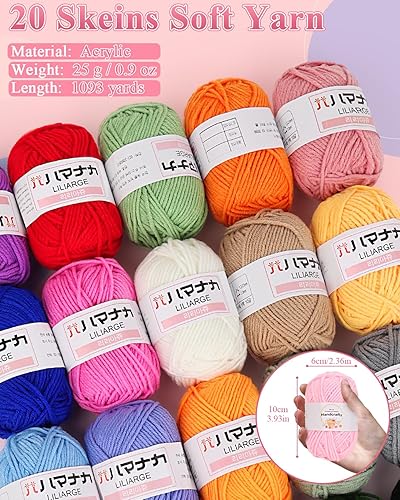 Vista 22 de Aeelike Kit de ganchillo para principiantes, jóvenes y mayores, el primer kit de ganchillo para adultos incluye 23 ganchos de ganchillo, juego