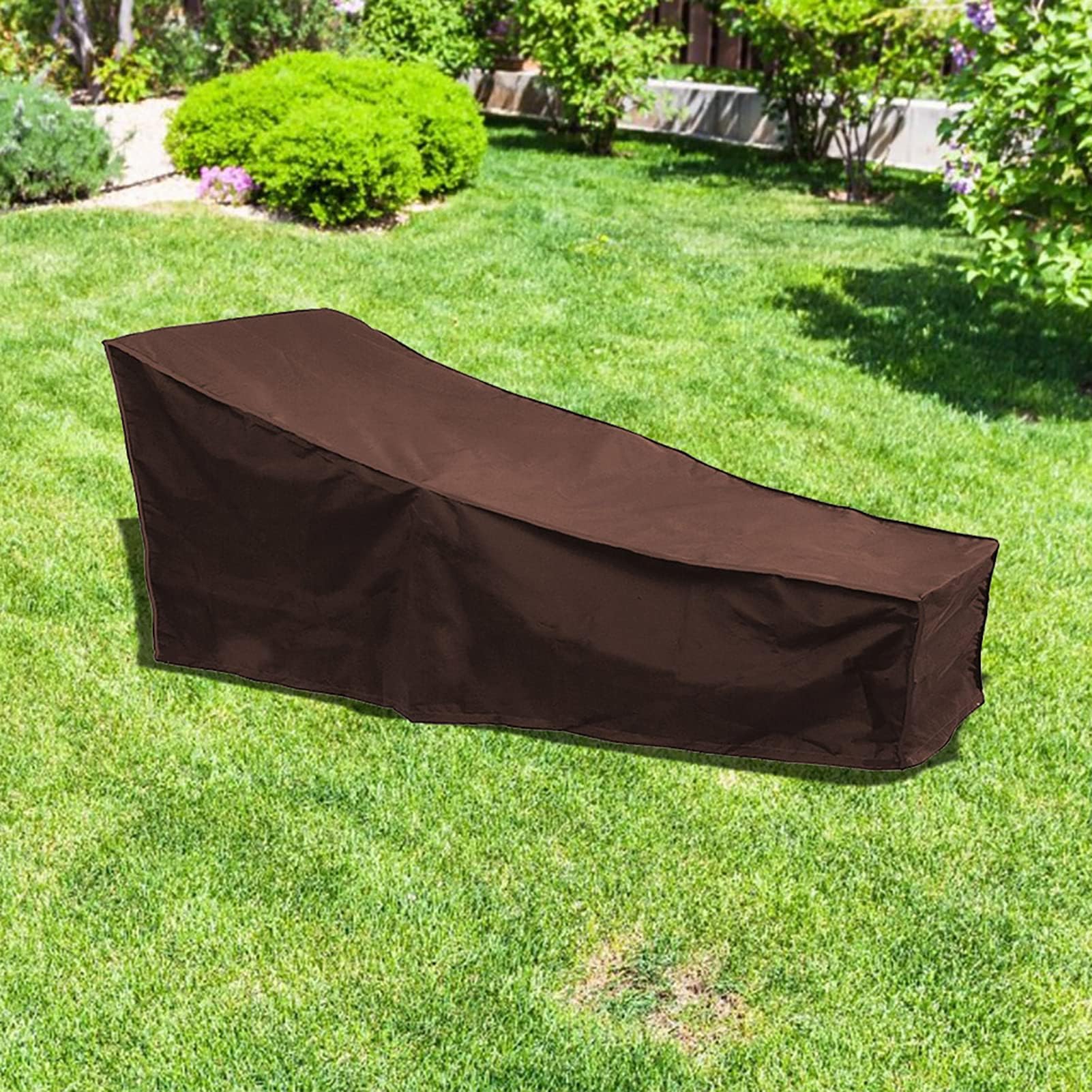 Funda para Tumbona de Patio, Resistente al Agua, Resistente A Todo Tipo de Clima, Funda para Muebles de Patio, 82 x 30 x 16 Pulgadas (Café-2Pcs)