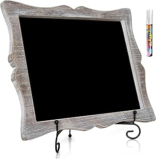Small Chalkboard Sign with Easel (11x13) + White Liquid Chalk Marker | H...