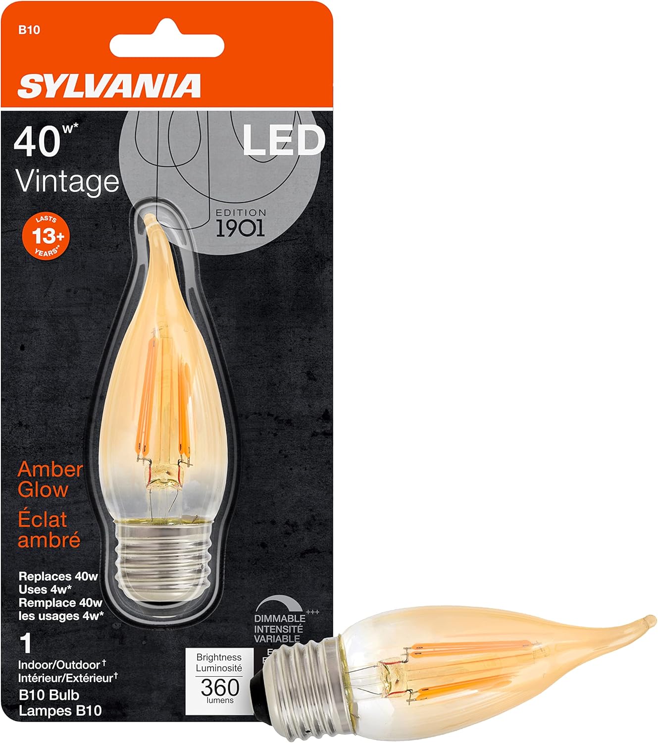 Sylvania 79580 1 LED Bulb, Medium Base, Amber