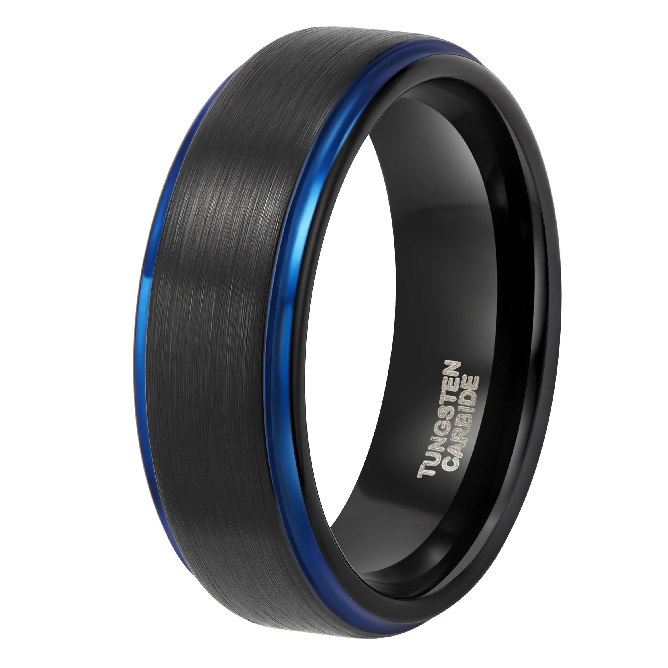 TRUMIUMTRUMIUM 4mm 6mm 8mm Tungsten Rings for Men Women Silver Blue Rose Gold Black Tungsten Wedding Band Matte Brushed Finish Comfort Fit Size 4-15