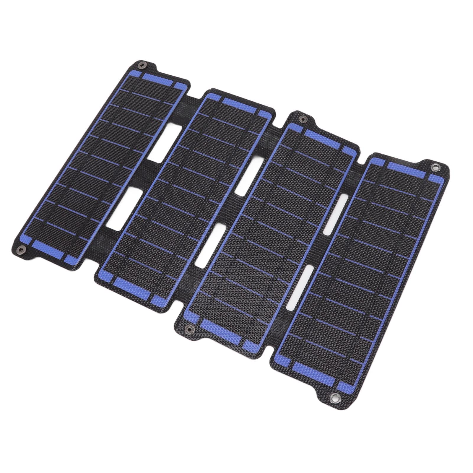 Panneau Solaire Flexible en Silicium Monocristallin 14 W avec 2 Sorties USB pour Téléphones Mobiles, Camping-cars, Navires – Panneau Solaire Pliable Extérieur Léger (BLUE)