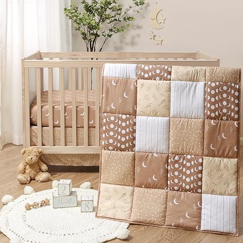 Miniatura 6 de The Peanutshell Juego de ropa de cuna de 3 piezas para niños y niñas - Decoración de cama de guardería para recién nacidos, bebés y niños pequeños