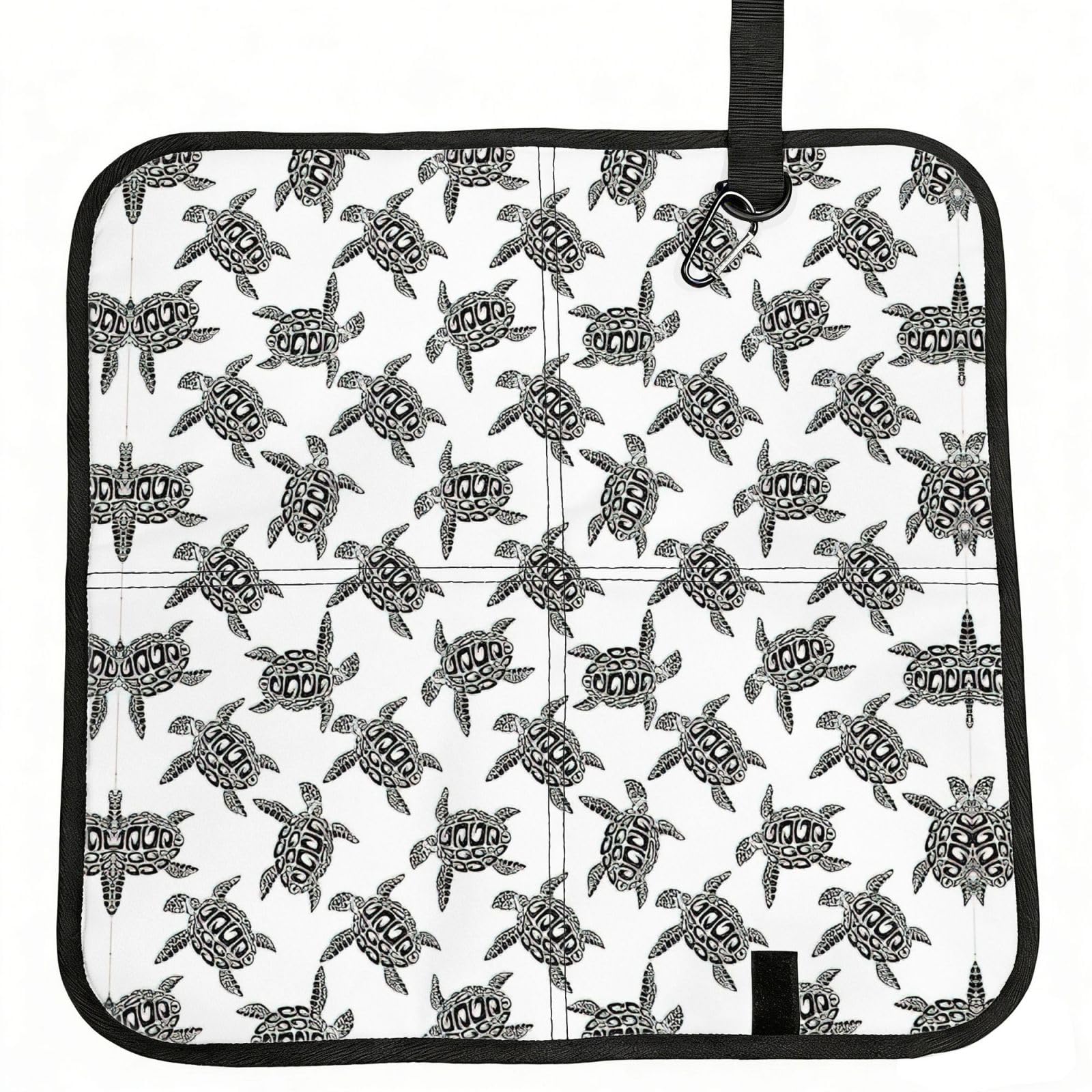 SDEGTHO Animals Sea Turtles Printed Foldable Seat Pad with Closure, Lightweight Cushion for Airplane Travel Camping