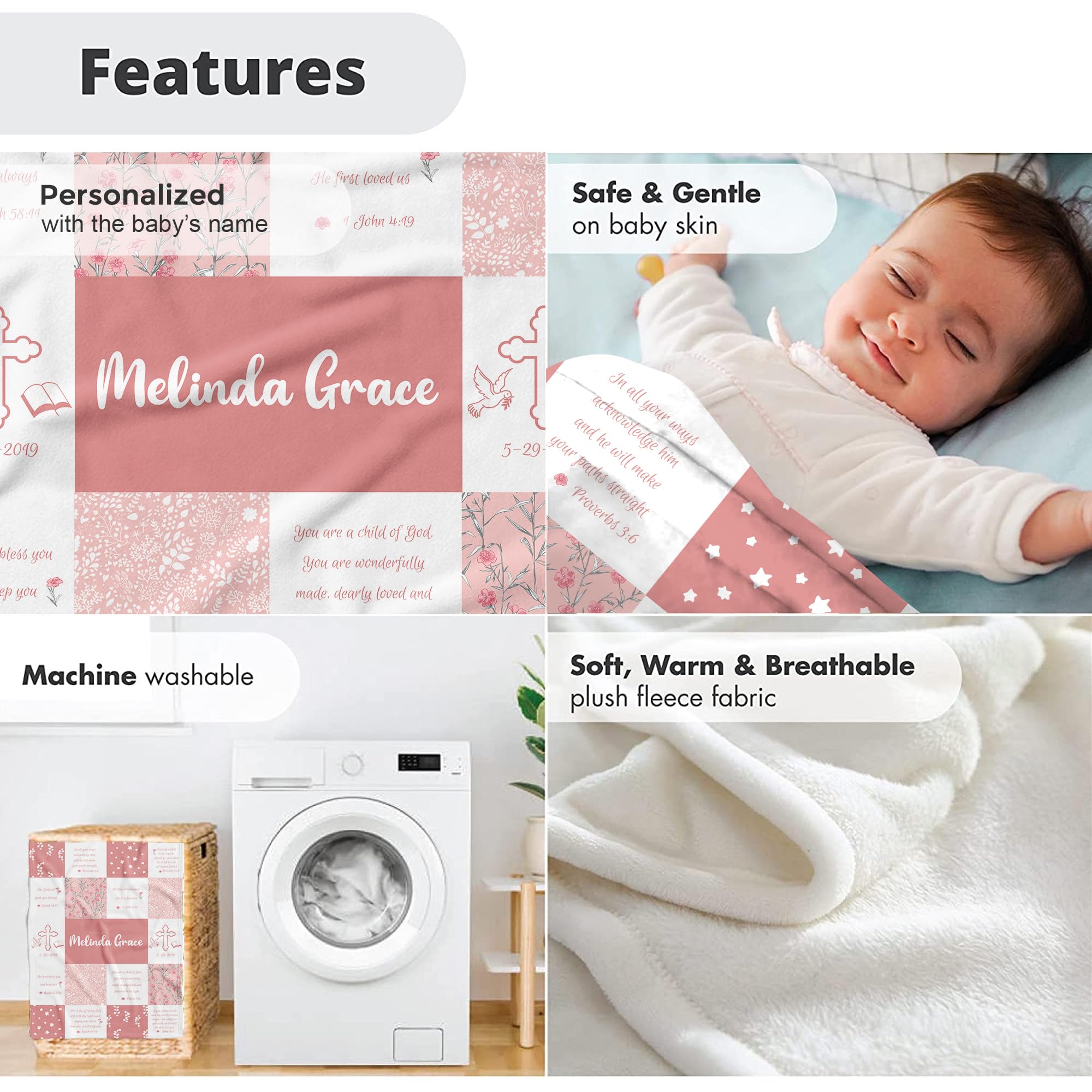 MDPrints Custom Baby Blankets For Boys, Customizaed Baby Boy Gifts With...