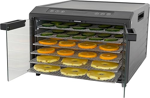 Miniatura 3 de Excalibur Deshidratador eléctrico de alimentos Select Series 6 bandejas con control de temperatura ajustable, incluye bandejas de secado cromadas,