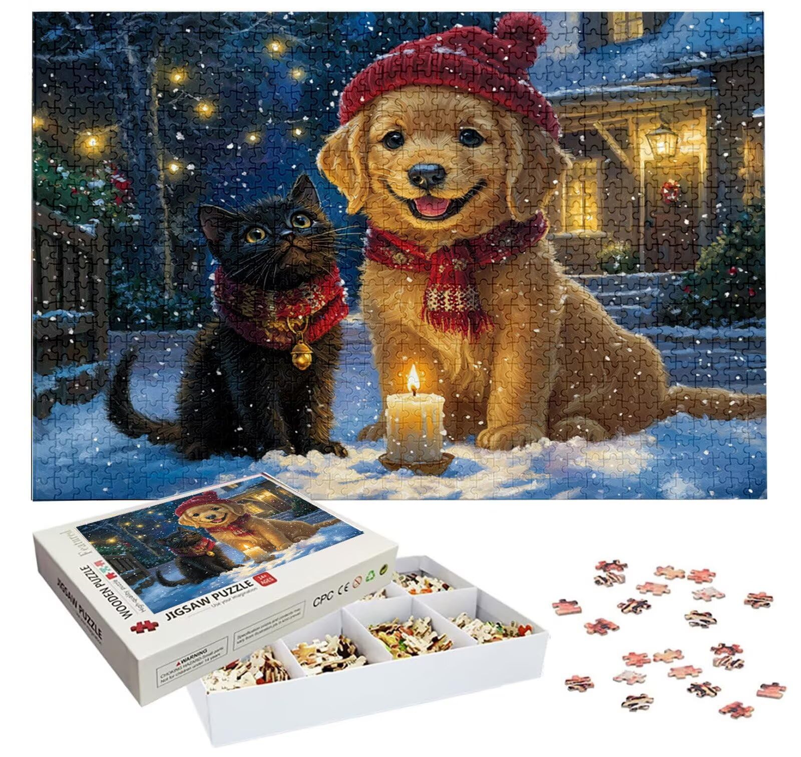 Puzzle Noël 3000 Pièces Adultes, Puzzle 3000 Pièces pour Adultes et Enfants à Partir de 14 Ans, Animal Puzzles Bois de Qualité Supérieure avec Une Boîte d'emballage Exquise, Cadeau Femme/Homme H-2485