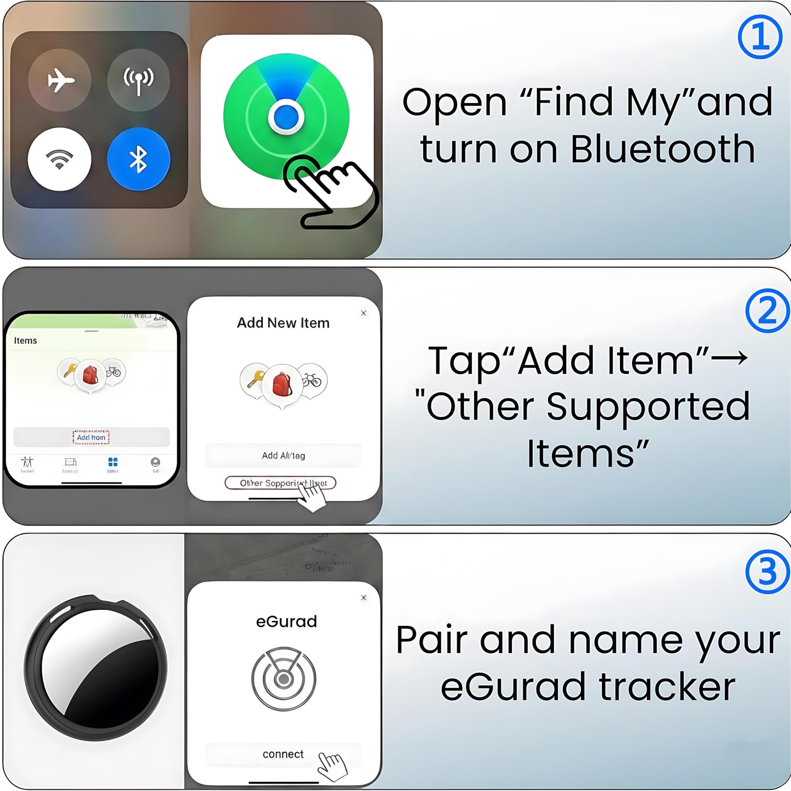 Lot de 2 étiquettes de suivi [Certifié Apple MFi] à associer avec Apple Find My (iOS uniquement) Air Bluetooth Localisateur de clés Localisateur d'articles étanche Dispositif de suivi mondial pour