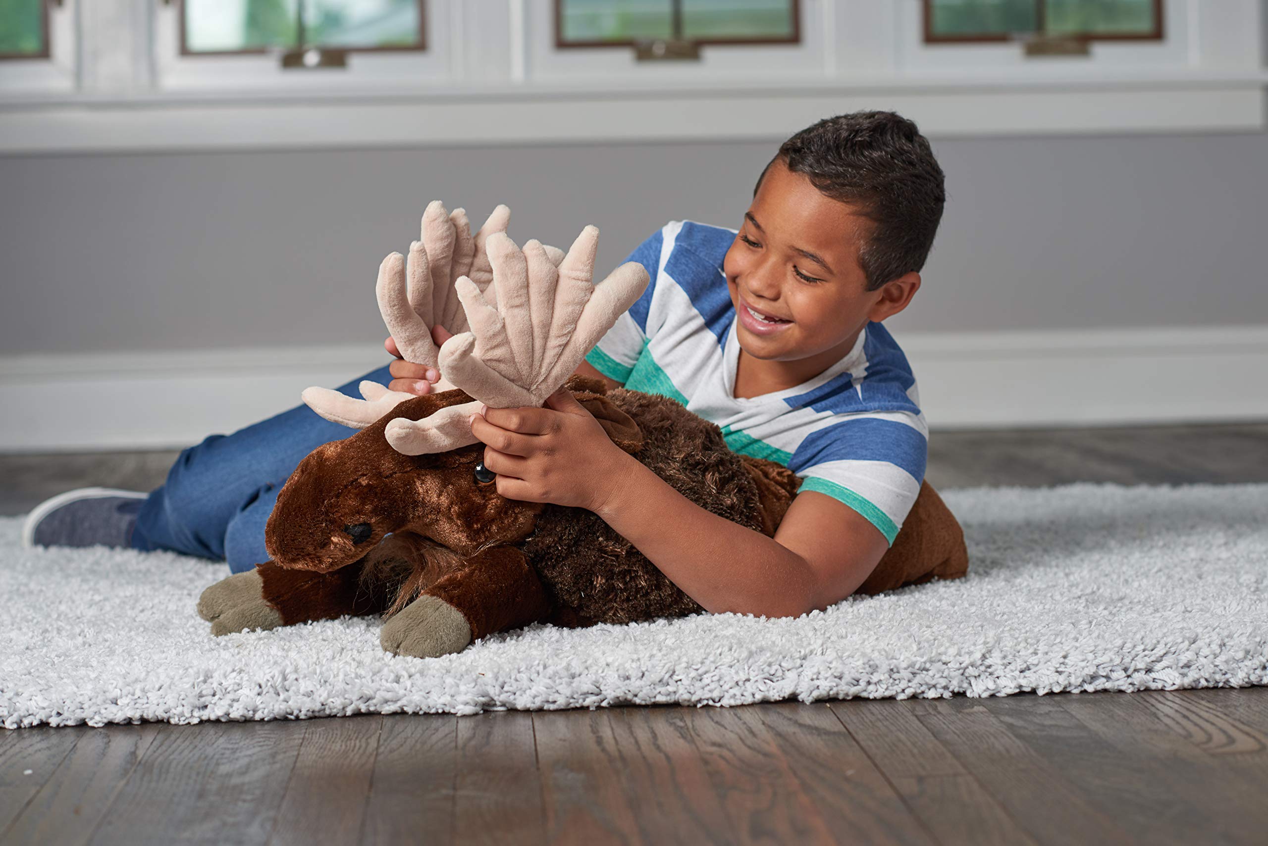 Wild Republic Cuddlekins Jumbo Alce, Peluche di Animali, 76 cm, Peluche per Neonati, Peluche per Regalo di Compleanno Imbottitura Realizzata Partendo da Bottiglie Riciclate