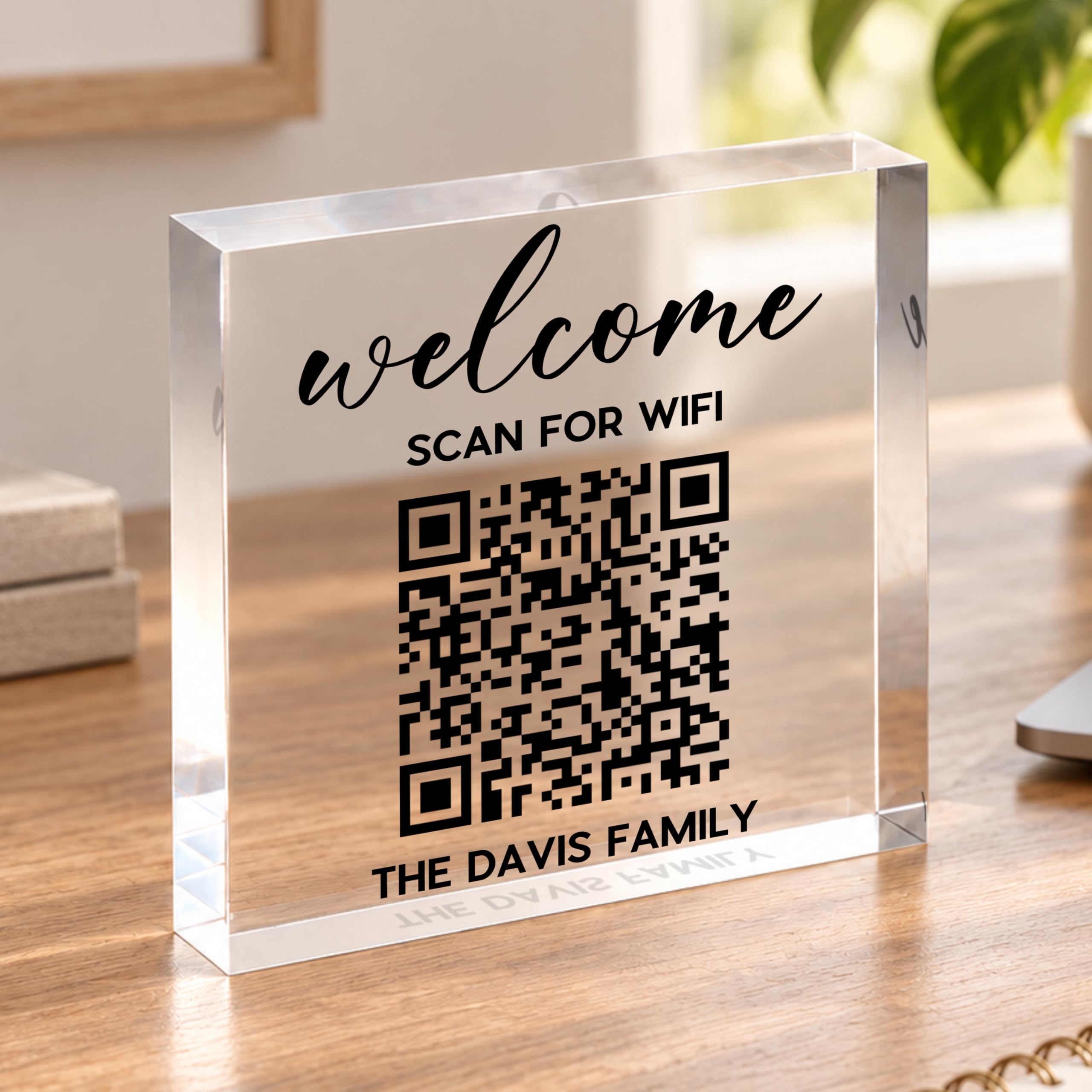 Custom Wifi Sign – Scan and Connect QR Code Scanner Wifi Password Guest Wifi Access Rental Home Sign Guest Wifi