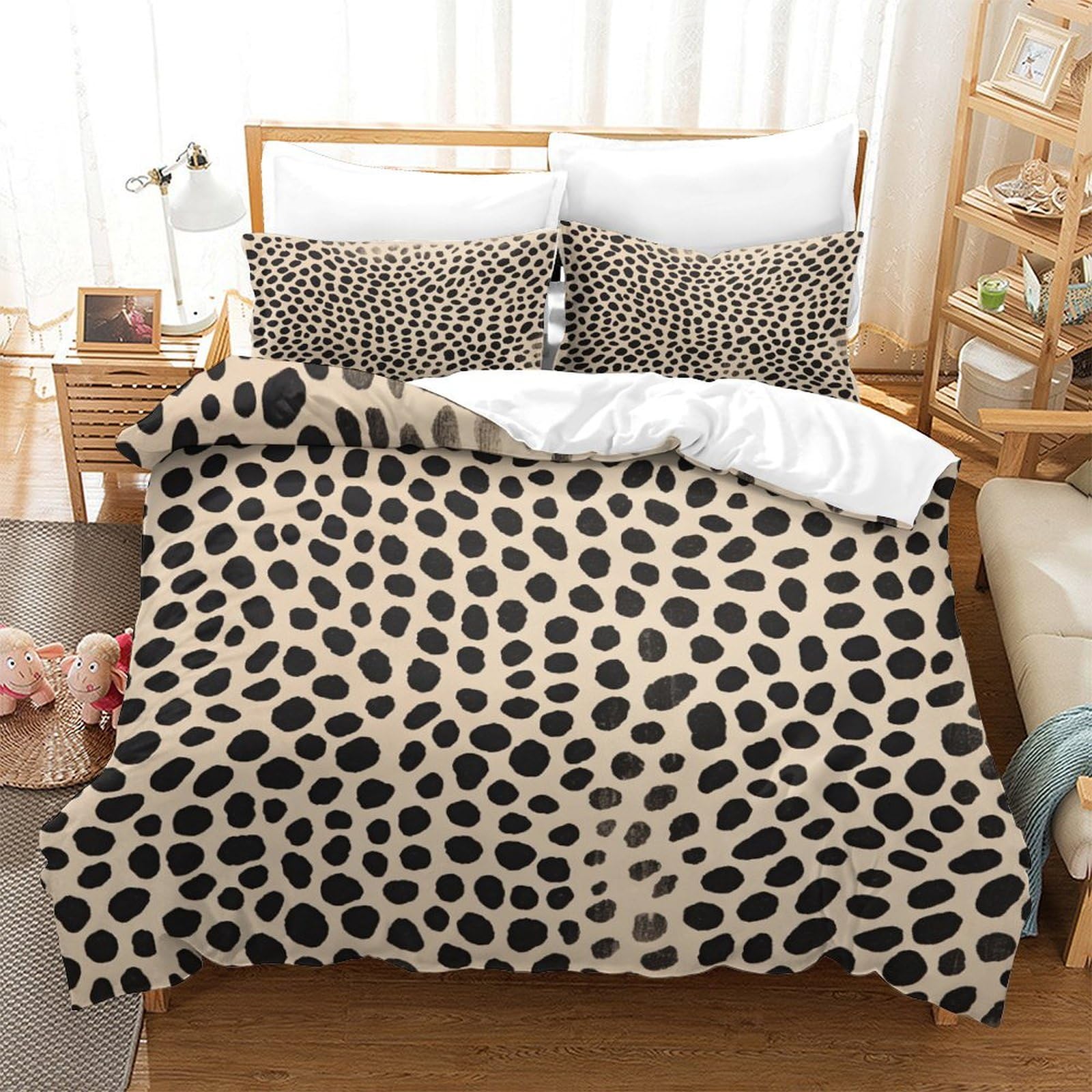 P1S9U7W5Y 3D Printed Spot Pattern Duvet Cover Set 3pcs Microfiber Dot Bedding Set King