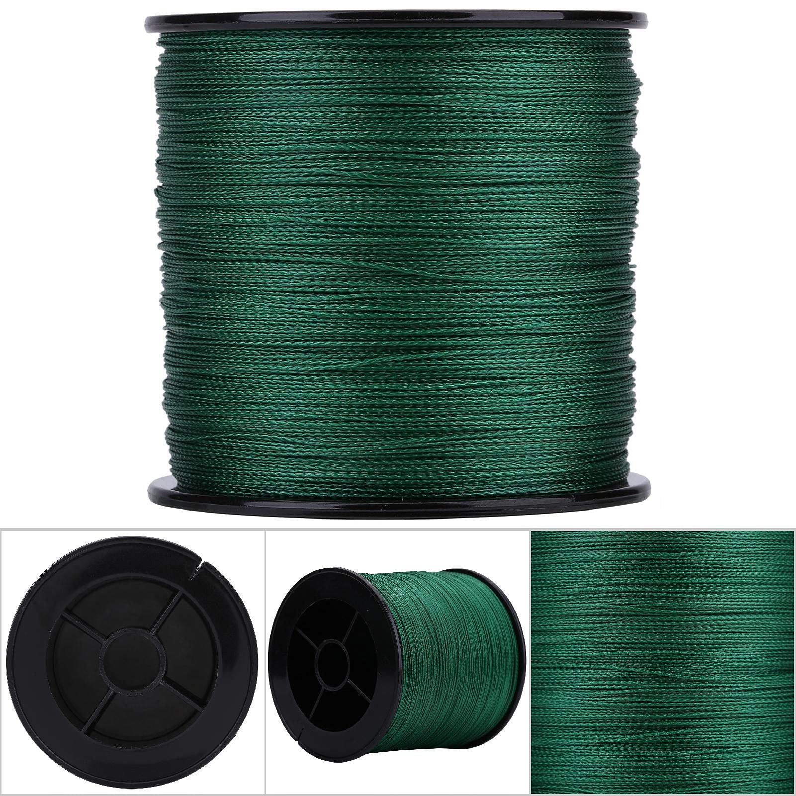 Línea de pesca-1pc 500m PE Trenzado 4 hebras Líneas de Pesca súper Fuertes Cuerda de Pescado multifilamento Verde(5-Verde)