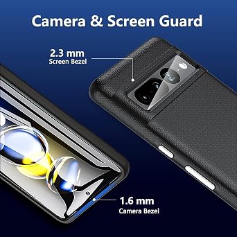 for for Google Pixel 7 Pro Case, Pixel 7 Pro Case Transparent Rugged Tough Shockproof Cover Hard PC Anti-Scratch Protective Case for Google Pixel 7 Pro,6.7inch-Black
