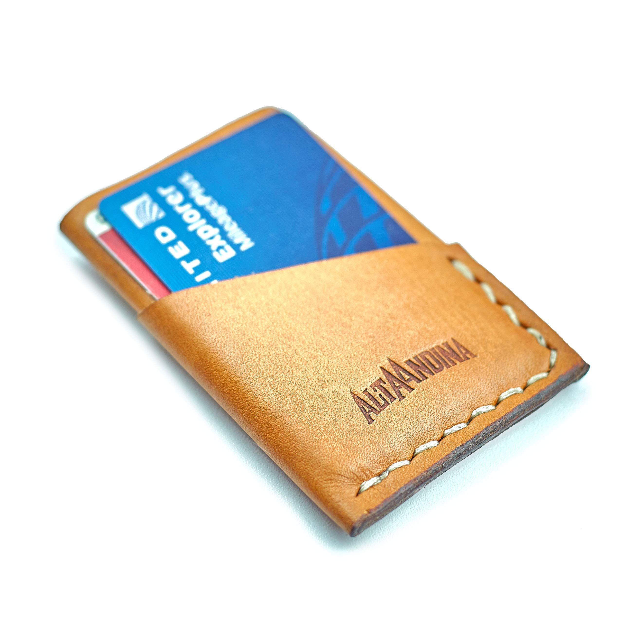 Alta Andina Slim 3 Pocket Leather Wallet | Minimalist, Vegetable Tanned Leather Card Holder | 3 Slots For Business Cards, ID, & Credit Cards