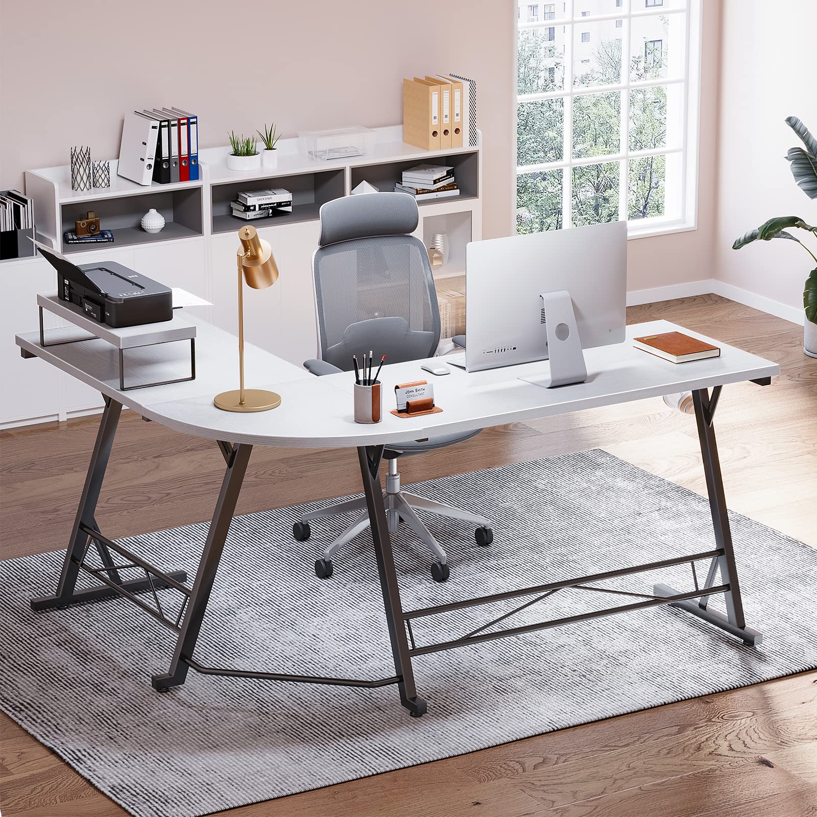 Amazon | ODK パソコンデスク l字デスク ゲーミングデスク L字 幅147cm  