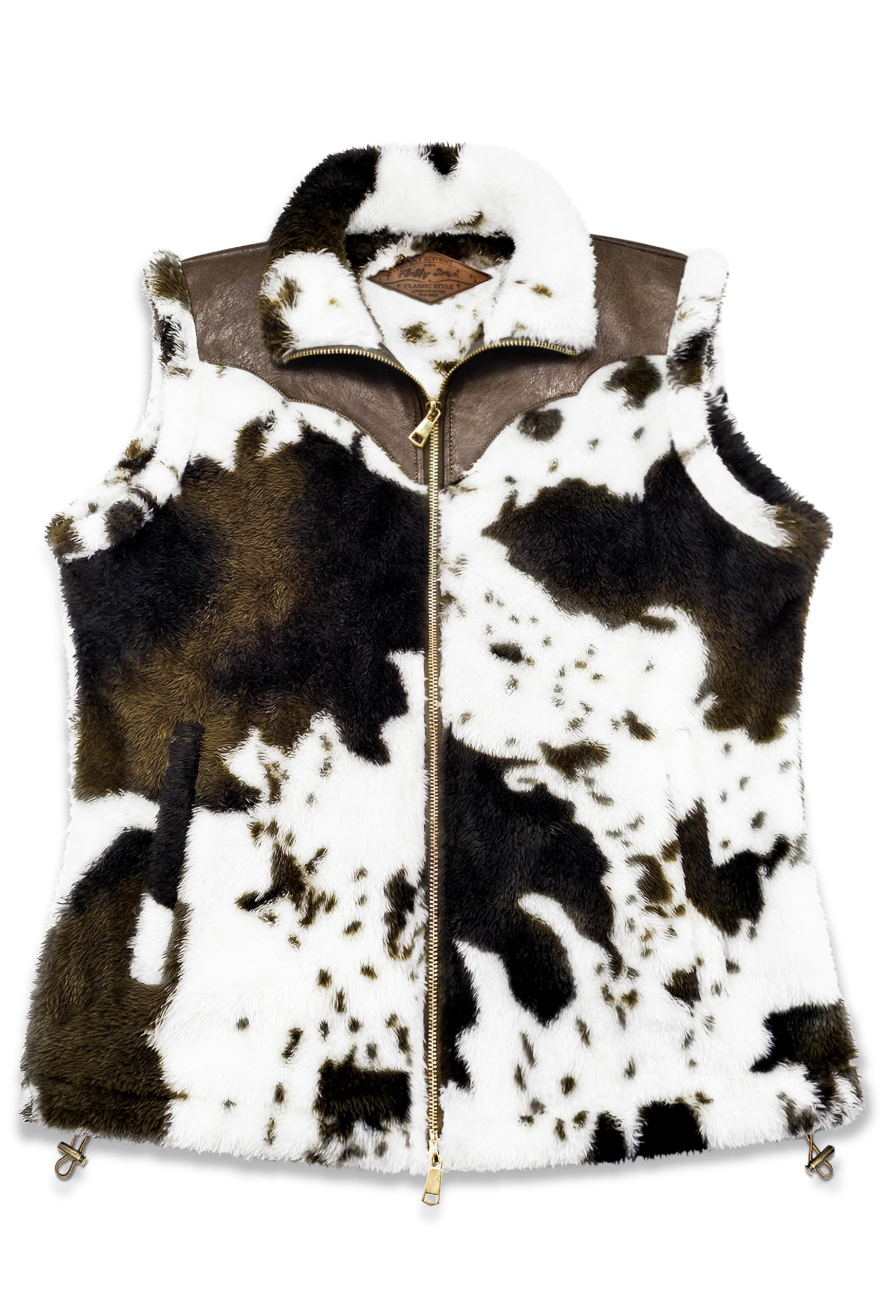 Women's Fuzzy Cow Print Sherpa Fleece Vest