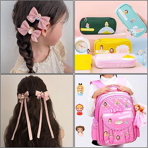 Miniatura 5 de Honbay 30 dijes de resina para niñas, con diseño de princesas, con parte trasera plana, para manualidades, pinzas para el cabello, teléfono, álbumes
