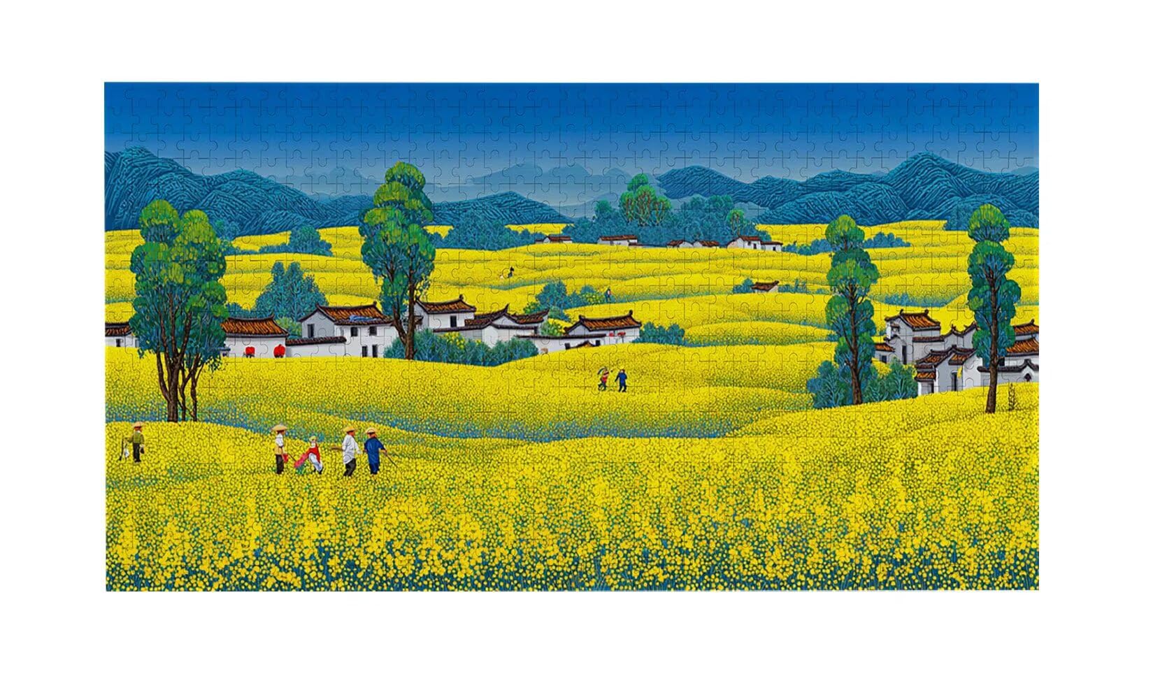 Krajobraz wioski - Puzzle 900 sztuk dla dorosłych - Puzzle DIY, kreatywna rozrywka, nowoczesna sztuka, klasyczne puzzle dla dorosłych i młodzieży w wieku 12 lat, pomysł na prezent dla mężczyzn i