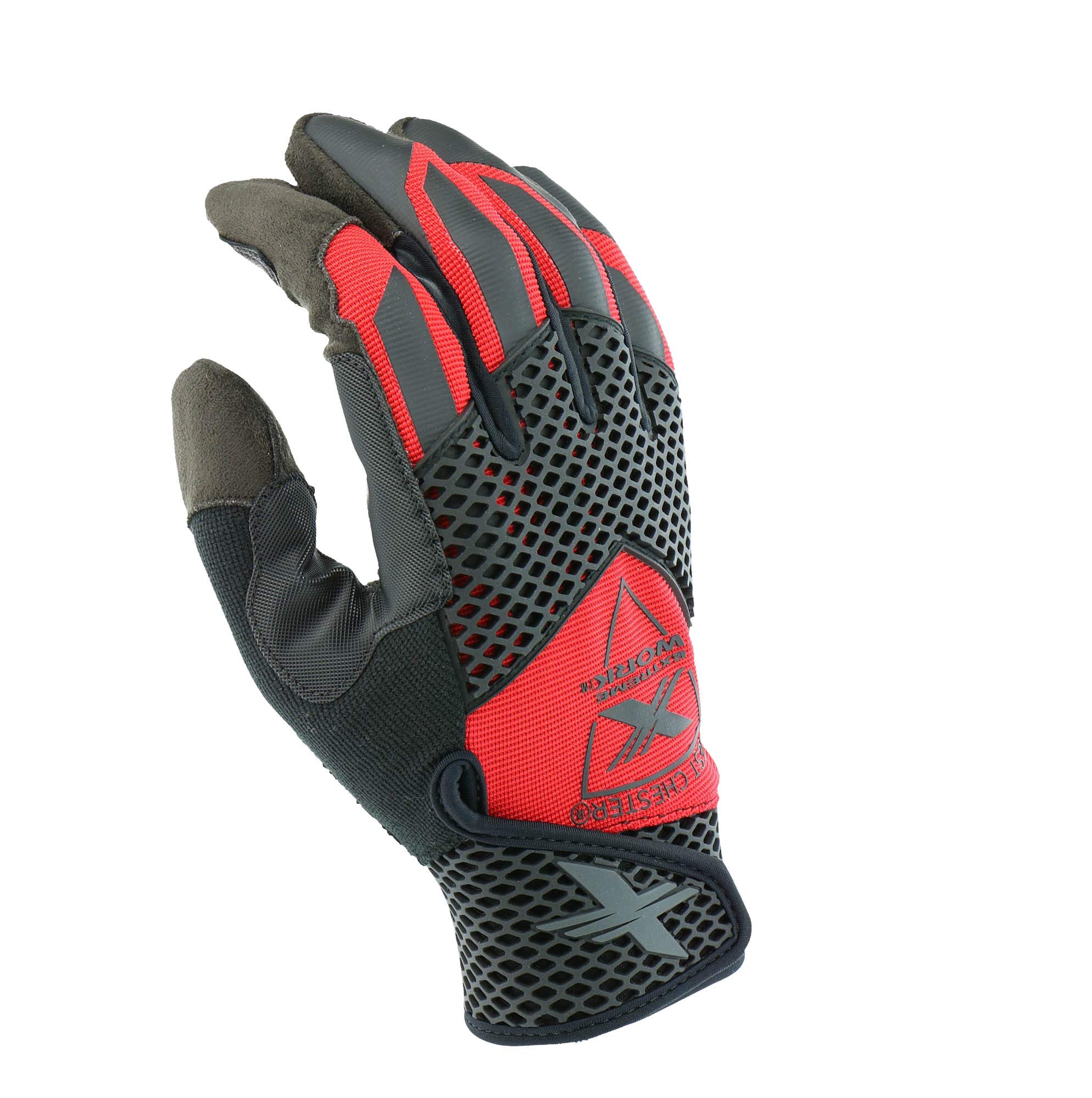 Extreme Work® 88203 Knuckle KnoX Gloves – X-Large, Black/Red