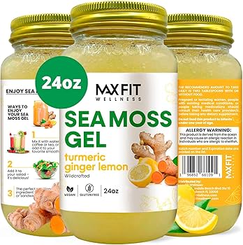 Amazon.com : MAX FIT Sea Moss Gel Turmeric Ginger Lemon (25
