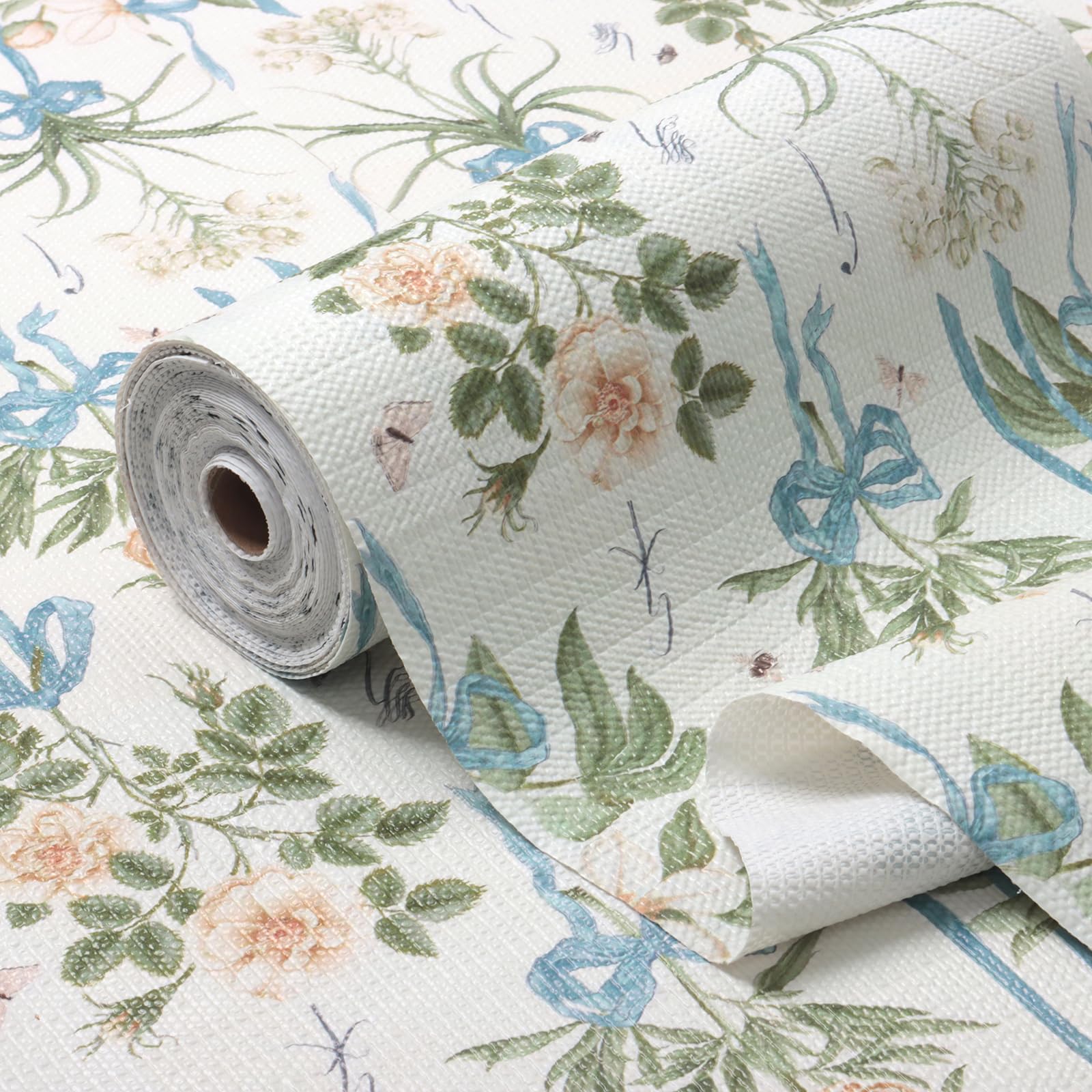 Tatyanna Drawer and Shelf Liner for Kitchen Cabinets Non Adhesive Cabinet Liners Floral Shelf Liners Strong Grip Non-Slip Drawer Liner Waterproof Easy