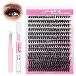 FADLASH Lash Extension Kit 60D Lash Clusters D Curl DIY Eyelash Extension Kit with Lash Bond and Seal Lash Applicator 3D Effect Lash Cluster Kit fluffy (60D Kit, Mix 10-18mm)
