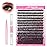 FADLASH Lash Extension Kit 60D Lash Clusters D Curl DIY Eyelash Extension Kit with Lash Bond and Seal Lash Applicator 3D Effect Lash Cluster Kit fluffy (60D Kit, Mix 10-18mm)
