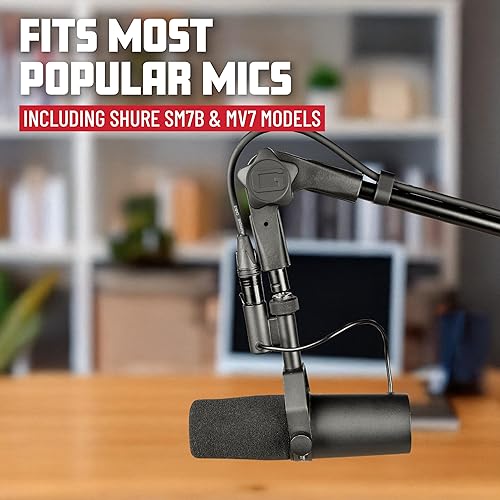 Miniatura 2 de Gator Frameworks Soporte de micrófono montado en el escritorio de perfil delgado para transmisiones, podcasts, creación de contenido, transmisión en