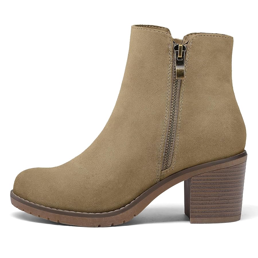 Amazon.com: mysoft Women's Ankle Boots Low Chunky Stacked