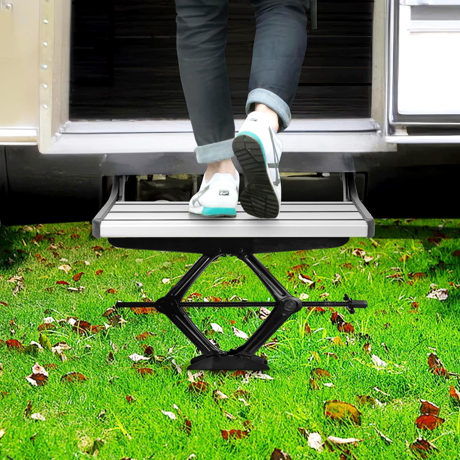 RV Step Stabilizer Kit, Suitable for 5th Wheels RV, Travel Trailers, RV Step, Camper Step, Adjustable Height, Foldable and Easy to Install