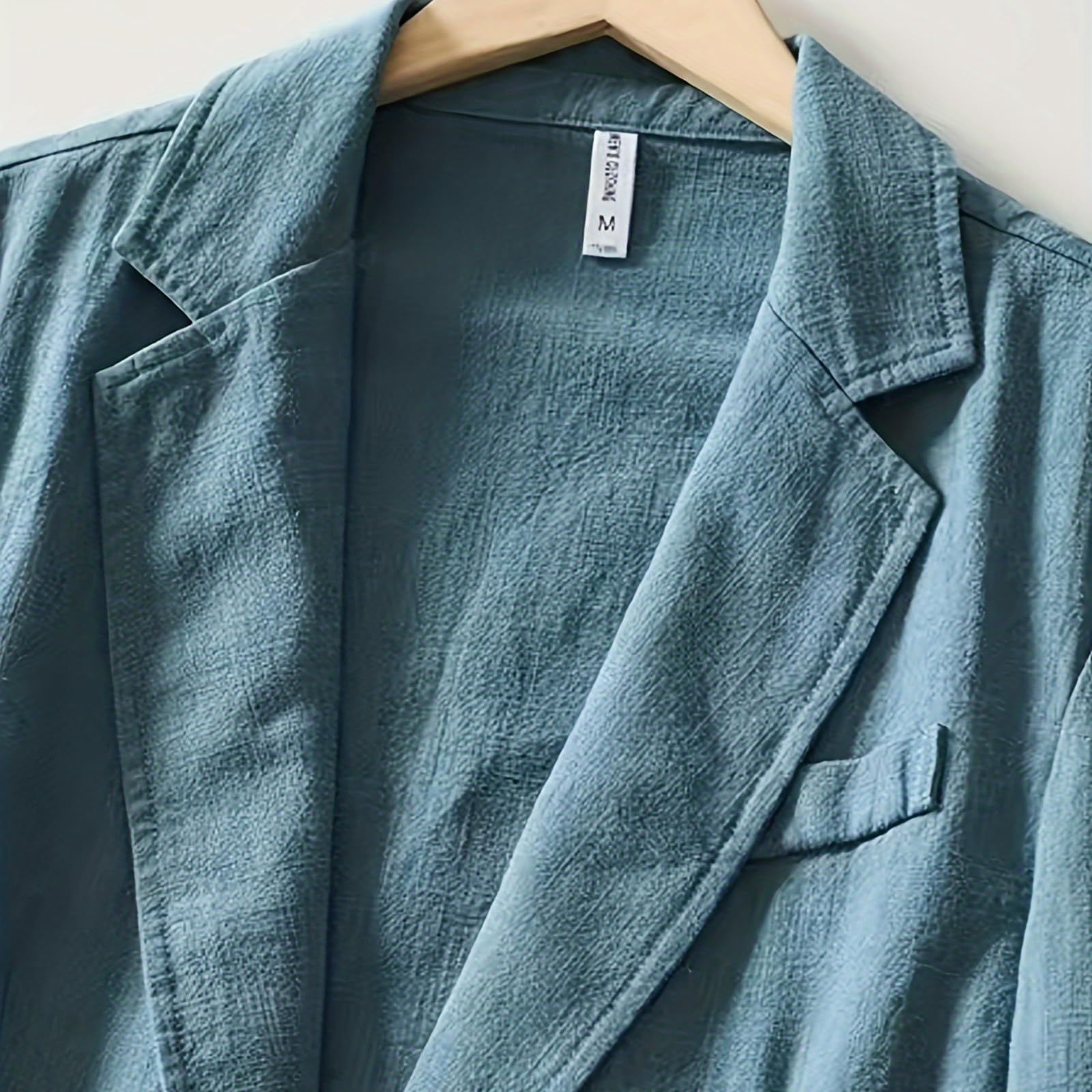 Generico Giacca in Lino, da Uomo, Casual, Blazer, in Lino, Traspirante, con Bottoni, Leggeri, per Il Tempo Libero, Estivi, Taglie Forti, Giacca Casual