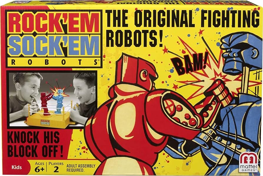 健康+医学 Rock &#39;em Sock &#39;em Robots Game Mattel Games Rock Em Sock Em Robots - Battle of the Robots!