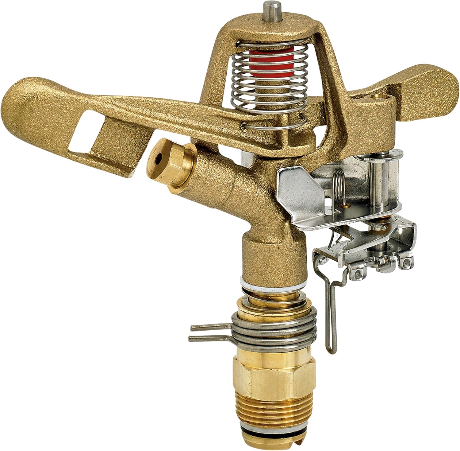 Underhill Impact Sprinkler Head for Yard, Lawn, Garden, Heavy Metal, Irrigation, Watering System, 3/4-Inch Full Circle, Brass, 57-ft, SI075F