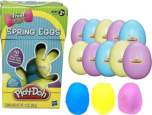 Huevos de plástico rellenos de búsqueda de huevos de Pascua, paquete de 10 unidades de 1 onza coloridos para niños, juego y molde para divertidas